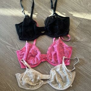 3 Victoria's Secret Bras 36 C